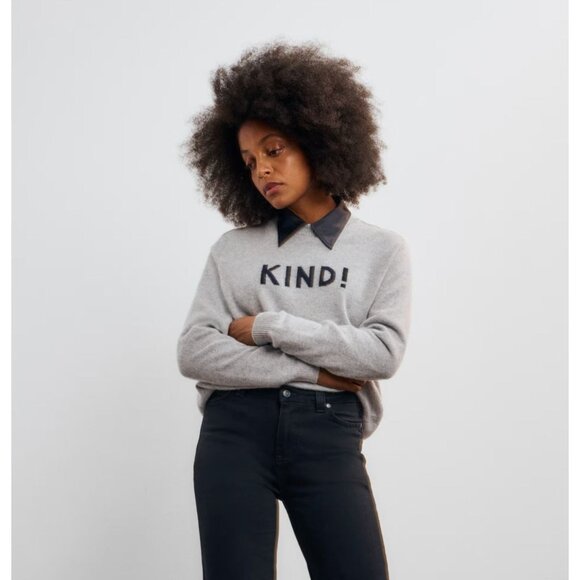 M&S x Bella Freud Grey Cashmere 'Kind' Jumper Sweater $185 NWT M - Picture 3 of 5